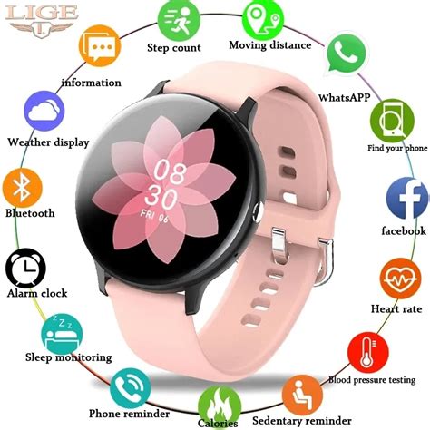 Смарт-часы LIGE женские с Bluetooth, водостойкие, с фитнес-трекером