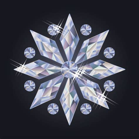 Diamond Xmas Snowflake Vector Stock Vector Illustration Of Glass