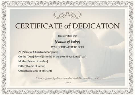 Baby Dedication Certificate Template Boy Or Girl With Fantastic Free