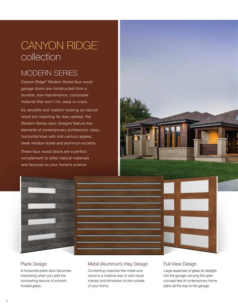 Clopay Corporation Catalogs Canyon Ridge Collection Modern Series