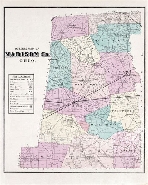 1875 Map of Madison County Ohio - Etsy