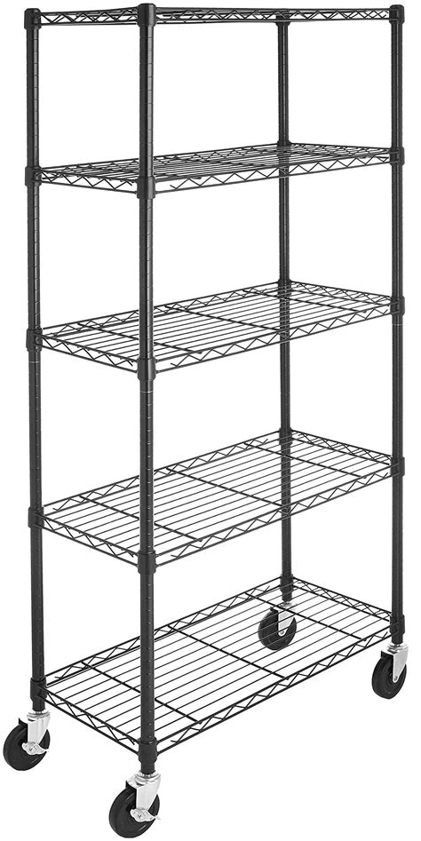 Buy Amazon Basics 5 Shelf Storage Unit On 4 Inch Casters With Height