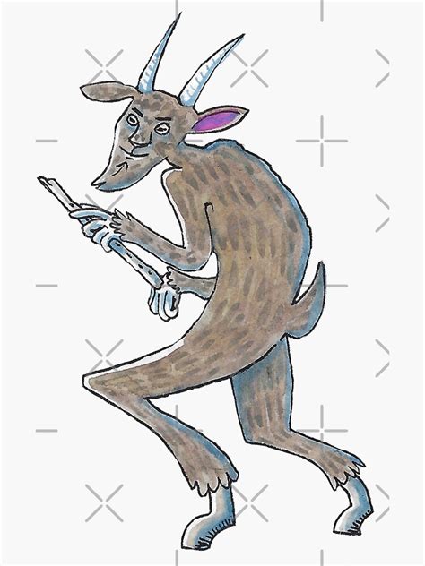 Cute Goatman With Flute Sticker By Egertron Redbubble