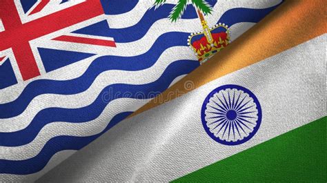 British Indian Territory and India Two Flags Textile Cloth Stock Image ...