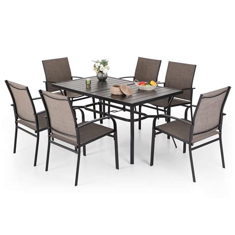 Mixpatio Patio Dining Chairs Set Of Outdoor Textilene Dining Chairs