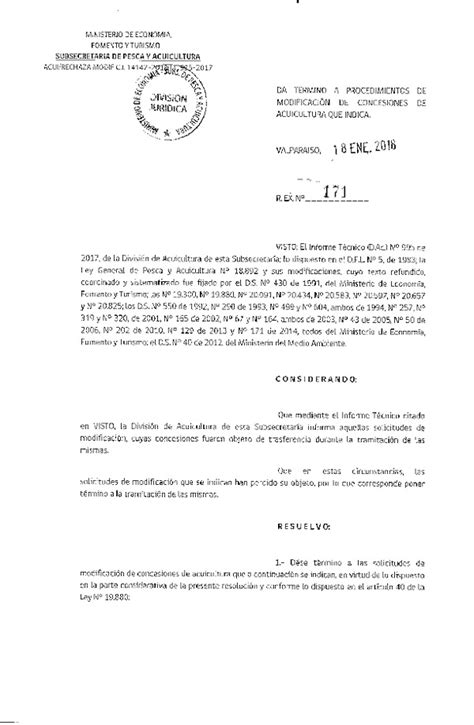 Res Ex N Da Termino A Procedimientos De Modificaci N De