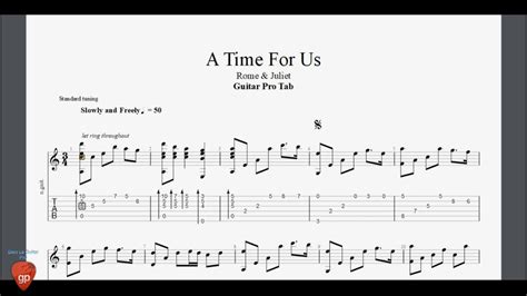 A Time For Us Guitar Pro Tab YouTube