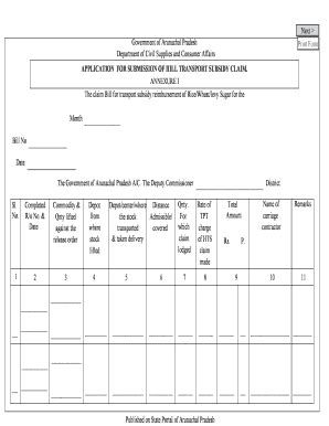 Fillable Online Arunachalpradesh Nic APPLICATION FOR SUBMISSION OF HILL