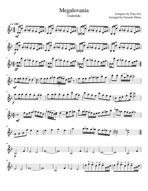 Megalovania Violin Solo Sheet Music For Violin Download Free In Pdf Or Midi