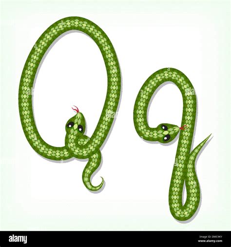 Snake Font Letter Q Stock Vector Image Art Alamy