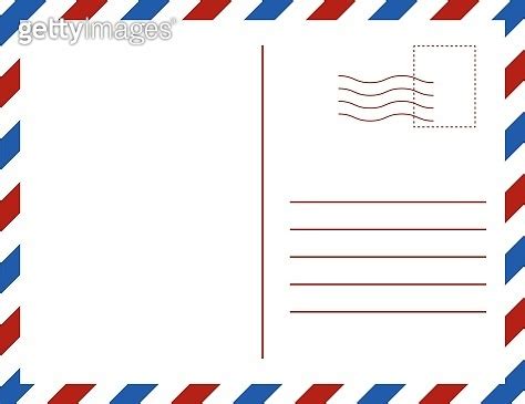 Empty Postcard Retro Postal Card Letter Vector Vintage Airmail