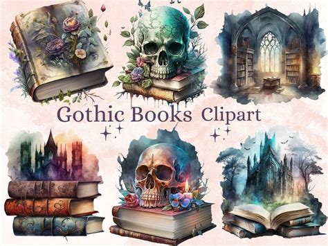 the gothic books clipart collection