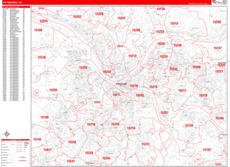 Pittsburgh Zip Code Map With Townships