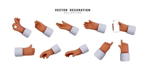 Premium Vector Hands Set Of Realistic D Design In Cartoon Style