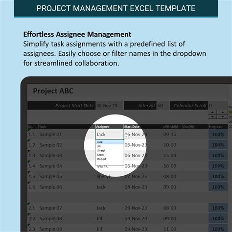 Hourly Planner Gantt Chart Excel Template, Project Management Excel ...