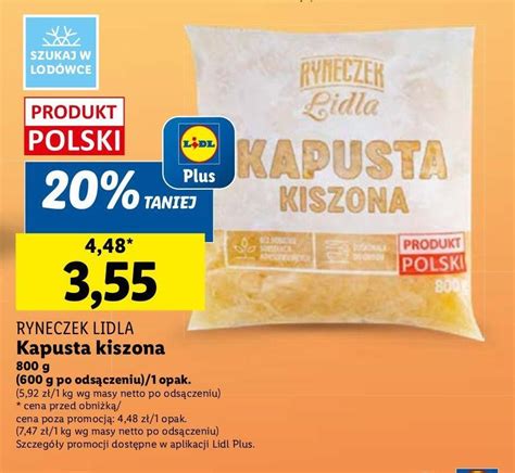 Kapusta Kiszona Ryneczek Lidla Cena Promocje Opinie Sklep