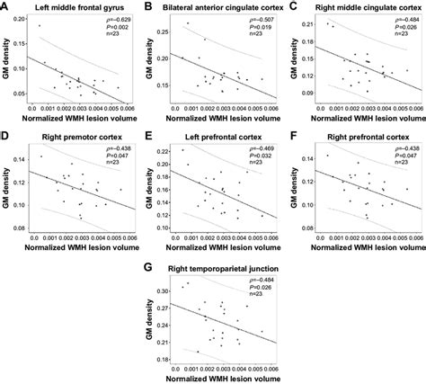 Relationship Between Normalized Wmh Lesion Volume And Extracted Gm