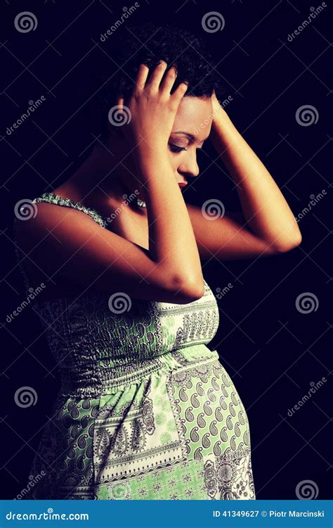 Depression and Stress of Pregnant Woman Stock Image - Image of grief ...