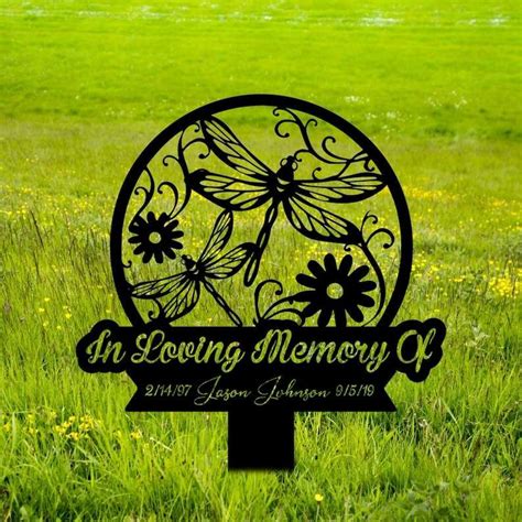 Personalized Dragonfly Memorial Sign In Loving Memory Yard Stakes Grave ...