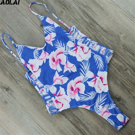 Floral One Piece Swimsuit 2017 Women Bandage Swimwear Sexy Brazilian