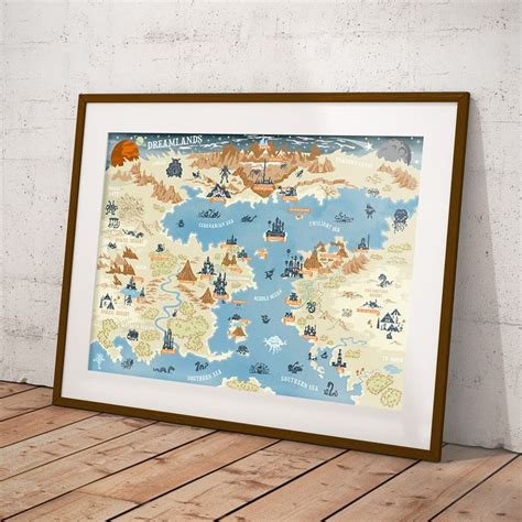 H P Lovecraft The Dreamlands Fantasy Map Builder Print Ready Map