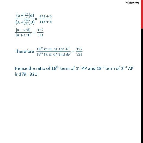 Question 9 Sums Of N Terms Of Two APs Are In Ratio 5n 4 9n 6