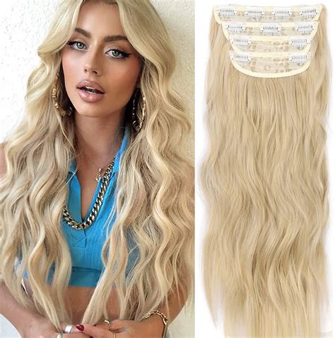 Clip In Extensions Blonde Hair Extensions Braid Like Real Hair Cheap