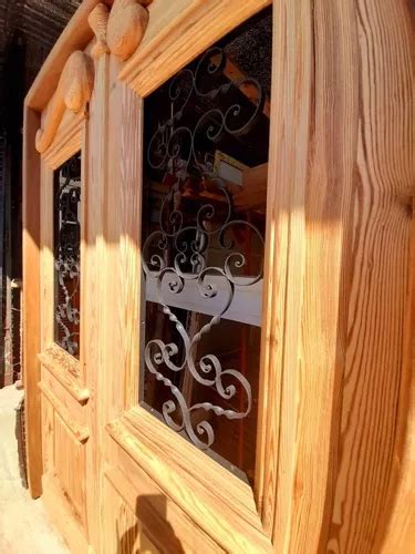 Puerta Doble Hoja De Madera Pino Tea Con Rejas En Venta En Merlo Bs As