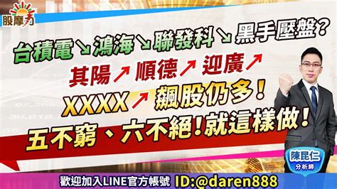 【台積電↘鴻海↘聯發科↘黑手壓盤？其陽↗順德↗迎廣↗廣明↗xxxx↗飆股仍多！五不窮、六不絕！就這樣做！】20240531 陳昆仁 分析師