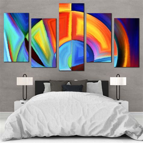 Modern Abstract Canvas Wall Art, Abstract Colorful Geometric Illustrat ...