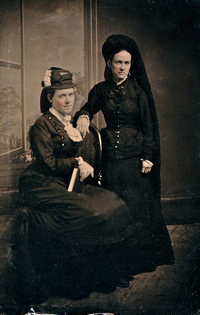 Tintype Of Two Women One Wearing Mourning Circa 1880 © Ann Longmore Etheridge Collection