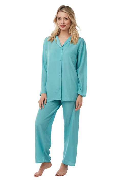 Camille Camille Womens Plain Pyjama Set Green Camille From Camille Lingerie Uk