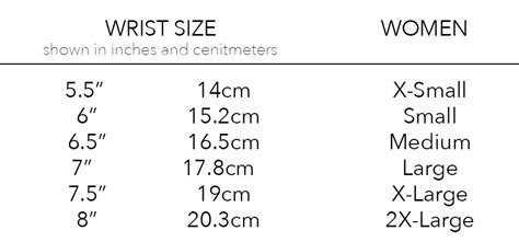 Wrist Size Chart | tunersread.com