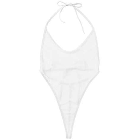 Us Sexy Womens One Piece Mesh Bodysuit See Through Leotard Lingerie