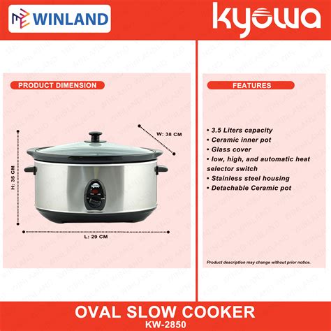 Kyowa By Winland KW 2850 Oval Slow Cooker 3 5 Liters Lazada PH