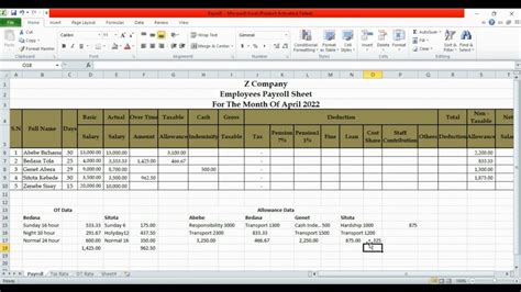 How To Prepare Payroll Sheet On Ms Excel In Amharic 2022 Youtube