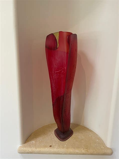 Large Art Glass Vase Sculpture Entitled Champ By Danny Perkins For Sale At 1stdibs