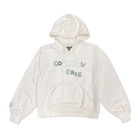 Converse Chain Stitch Hoodie W 連帽上衣 女 米白色 10025515 A01 Pchome 24h購物