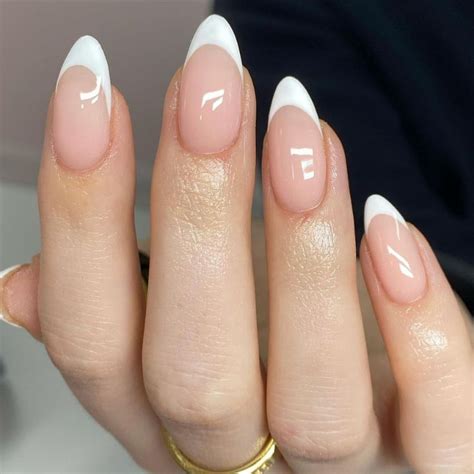 Acrylic Nails Almond Shape French Tip Acrylic Nails French Manicure