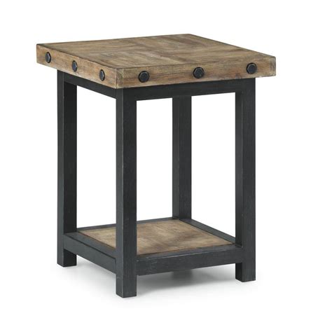 Homestyles Portman In Light Brown Square Wood End Table