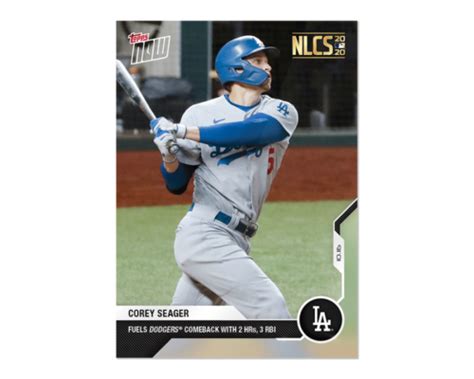 Corey Seager Mlb Topps Now Card Nlcs Fuels Comeback With