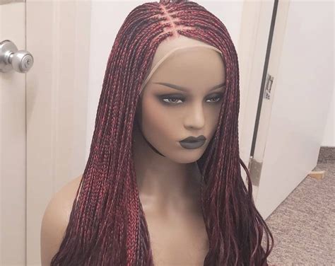 Lace Knotless Braided Wig Twist Box Wigs Glueless Etsy Braids