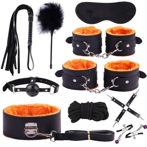 Pi Ces Adulte Menottes Boule Fouet Kit Bondage Ensemble Couple Sm