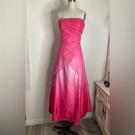 Jump Dresses Vintage Hot Pink Strapless Prom Dress With Mesh And Glitter Poshmark