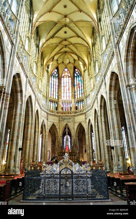 Prague Czech Republic St Vitus Cathedral The Towering Gothic