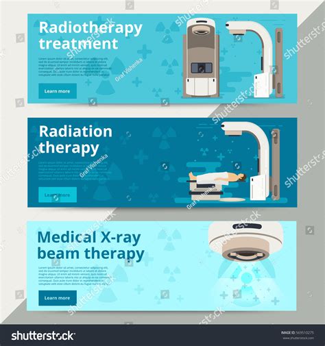 Radiation Therapy Vector Web Banners Cancer Stock Vector Royalty Free