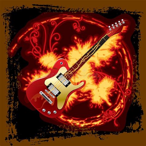 Guitar Wings Fire Stock Vector Illustration Of Isolated