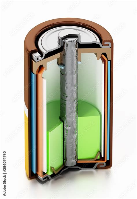 Image Showing Cross Section Of An Alcaline Battery 3d Illustration