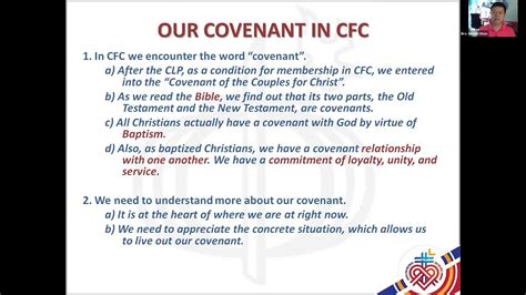 Cfc Covenant Orientation Talk 01 Our Covenant In Cfc Youtube