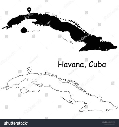 Havana Cuba Detailed Country Map Location Stock Vector (Royalty Free